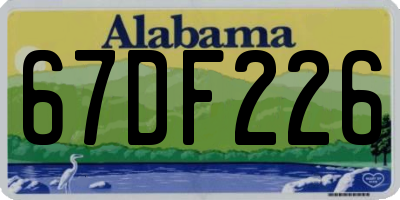 AL license plate 67DF226