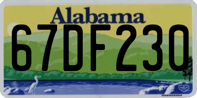 AL license plate 67DF230