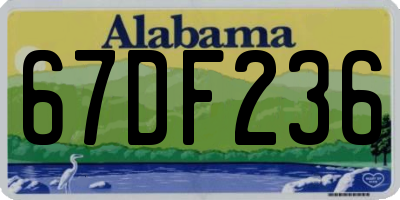 AL license plate 67DF236