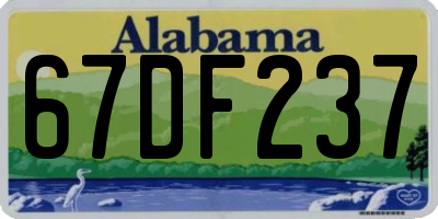 AL license plate 67DF237