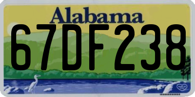 AL license plate 67DF238