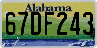 AL license plate 67DF243