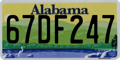 AL license plate 67DF247