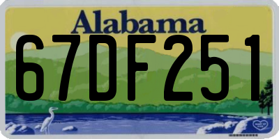 AL license plate 67DF251