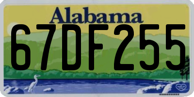 AL license plate 67DF255