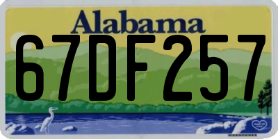 AL license plate 67DF257