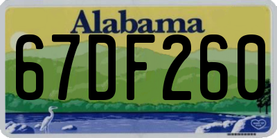 AL license plate 67DF260