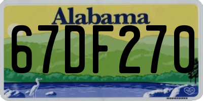 AL license plate 67DF270