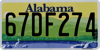 AL license plate 67DF274