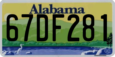 AL license plate 67DF281