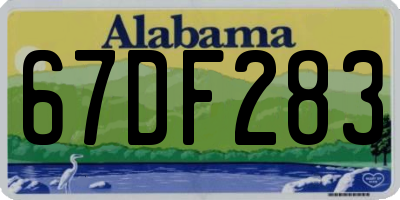 AL license plate 67DF283