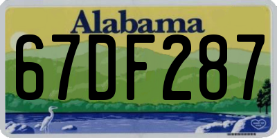 AL license plate 67DF287