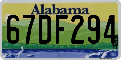 AL license plate 67DF294