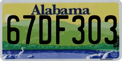 AL license plate 67DF303