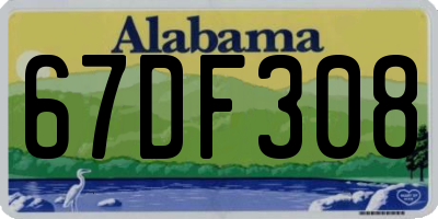 AL license plate 67DF308