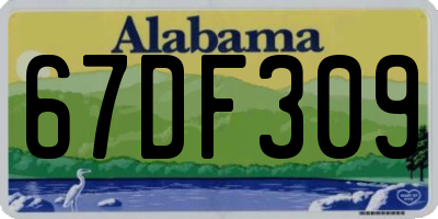 AL license plate 67DF309