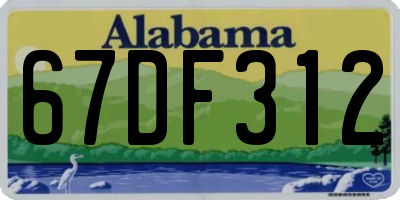 AL license plate 67DF312