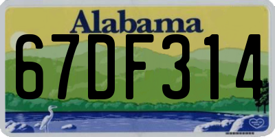AL license plate 67DF314