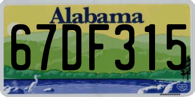 AL license plate 67DF315