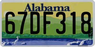 AL license plate 67DF318