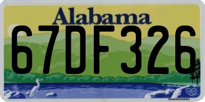 AL license plate 67DF326