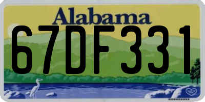 AL license plate 67DF331