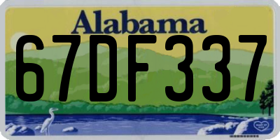 AL license plate 67DF337