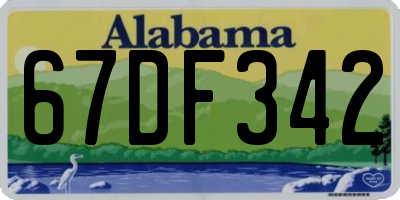 AL license plate 67DF342