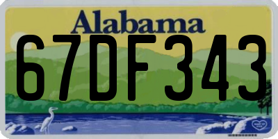 AL license plate 67DF343