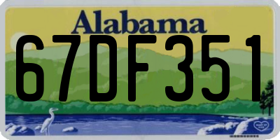 AL license plate 67DF351