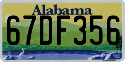AL license plate 67DF356