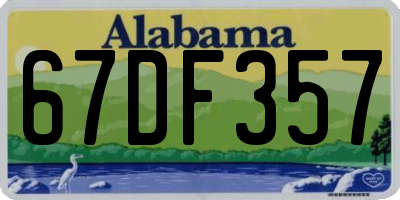 AL license plate 67DF357
