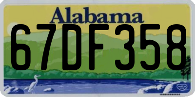 AL license plate 67DF358