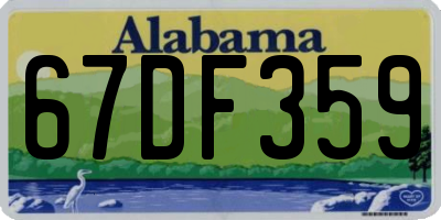 AL license plate 67DF359