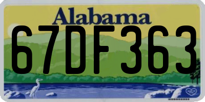 AL license plate 67DF363