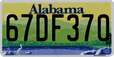 AL license plate 67DF370