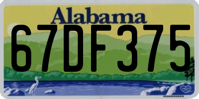 AL license plate 67DF375