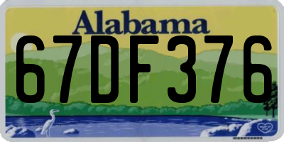 AL license plate 67DF376