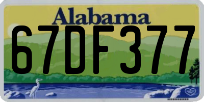 AL license plate 67DF377