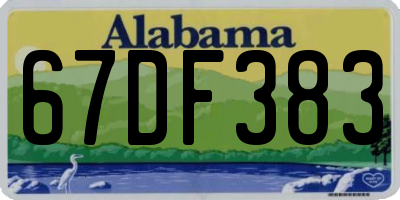 AL license plate 67DF383