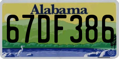 AL license plate 67DF386