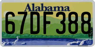 AL license plate 67DF388