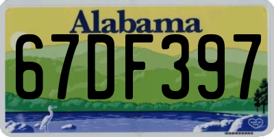 AL license plate 67DF397