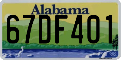 AL license plate 67DF401