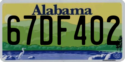 AL license plate 67DF402