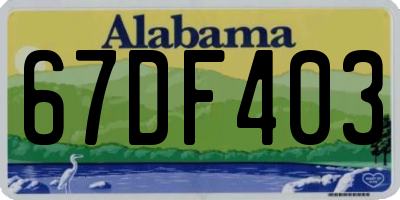 AL license plate 67DF403