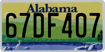 AL license plate 67DF407