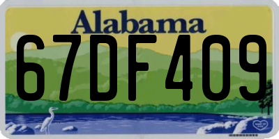 AL license plate 67DF409