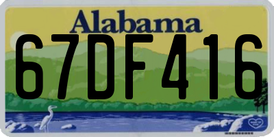 AL license plate 67DF416