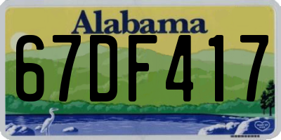 AL license plate 67DF417